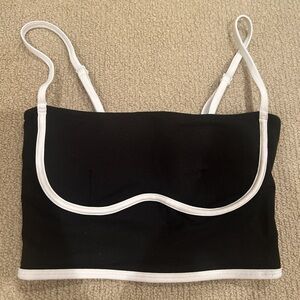 ALO Yoga Black and White Bandeau Top